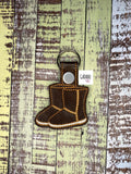 Winter boots Key Fob Snap Tab Embroidery Design