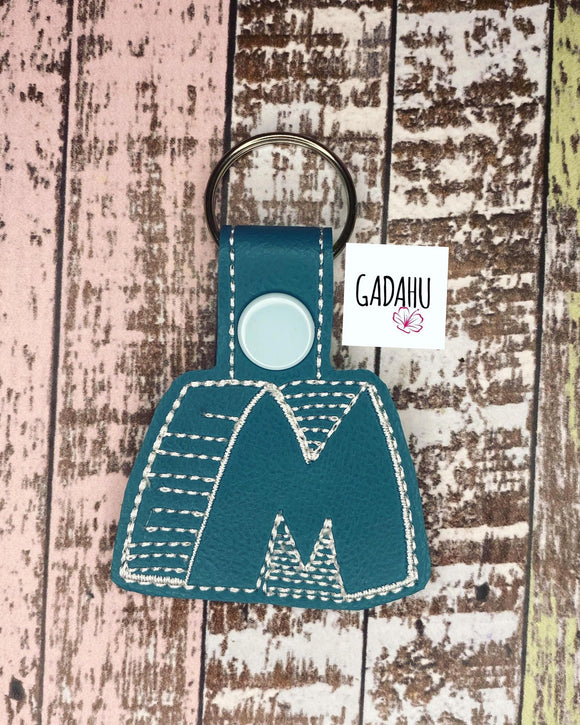 Chubby Letter M Snap tab Key Fob ITH Embroidery Design file