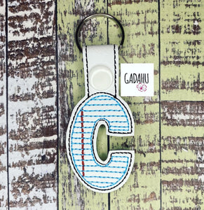 Letter C Teacher Snap tab Key Fob ITH Embroidery Design file