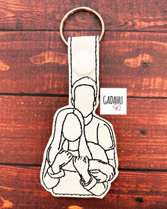 Couple Key Fob/Snap Tab Embroidery Design