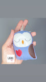 Owl with heart applique Ornament Machine Embroidery Design 4X4