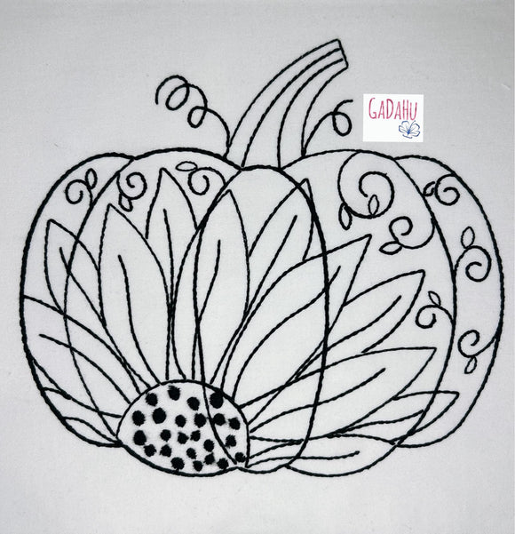 Pumpkin Machine Embroidery Design 5x7 6x10 Digital Design