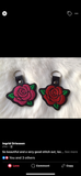 Rose Snap tab Key Fob ITH Embroidery Design file