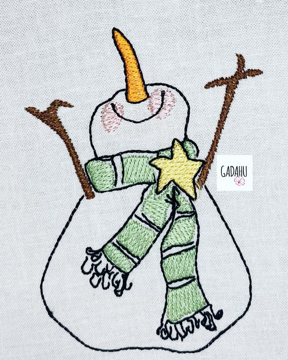 Snowman Machine Embroidery Design 4x4 5x7 6x10 Instant Digital Embroidery Design