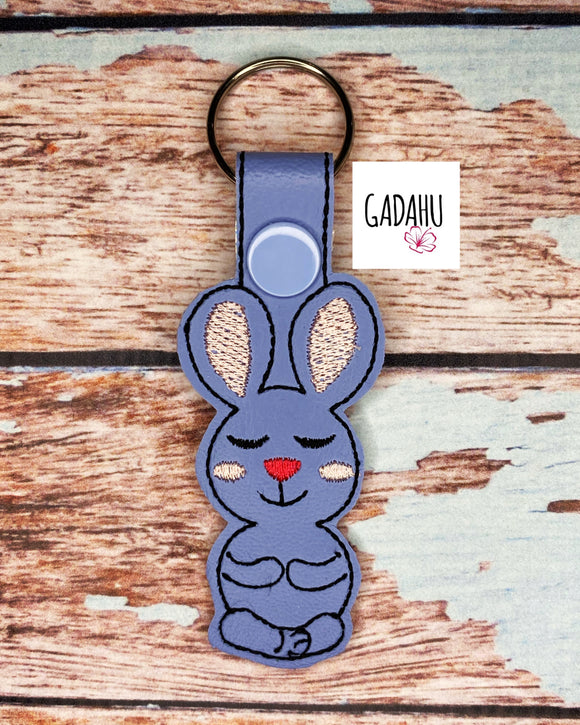 Bunny Yoga Key Fob/Snap Tab Embroidery Design