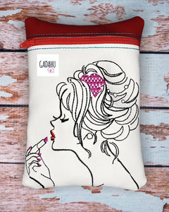 Makeup zipper bag Machine Embroidery Design 5X7