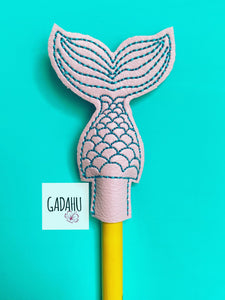 Mermaid Tail Pencil Topper ITH Embroidery design