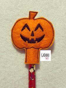 Pumpkin Pencil Topper ITH Embroidery design