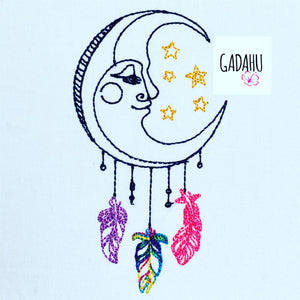 Moon dreamcatcher Machine Embroidery Design 4x4 5x7 6x10 Instant Digital Embroidery Design