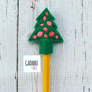 Christmas Tree Pencil Topper ITH Embroidery design