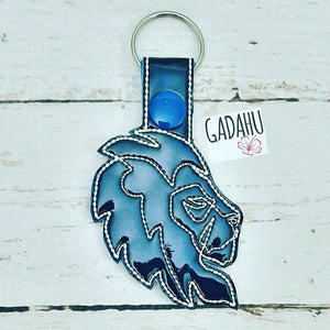 Leo/Lion Snap tab Key Fob ITH Embroidery Design file