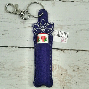 Lotus Flower Chap stick Holder Machine Embroidery Design