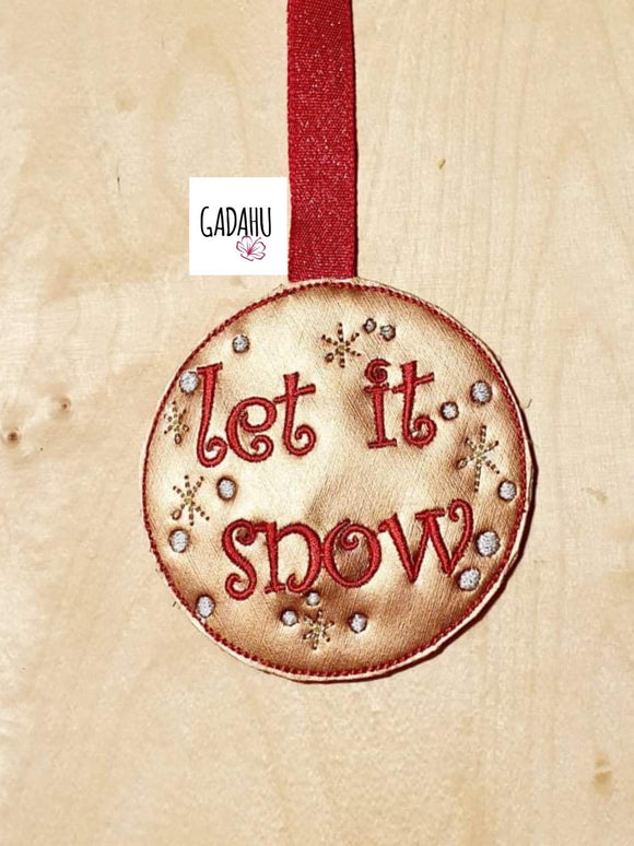 Let it snow Machine Embroidery Design 4X4