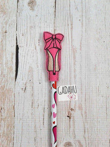 Stiletto Shoe Pencil Topper ITH Embroidery design