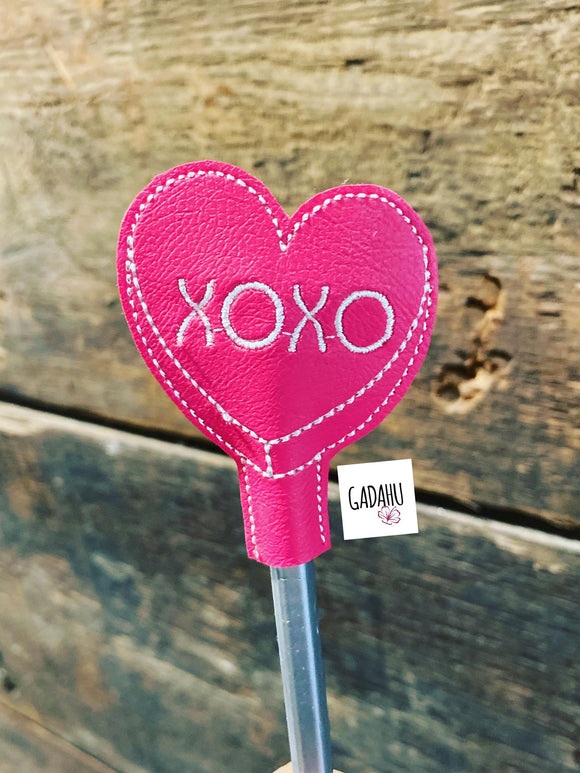 XOXO heart Pencil Topper ITH Embroidery design