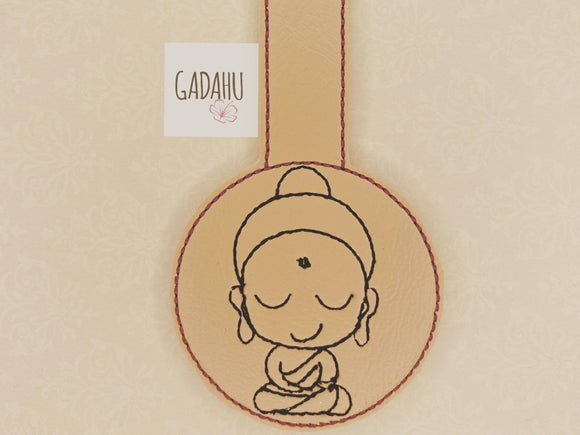 Buddha Snap tab Key Fob ITH Embroidery Design file