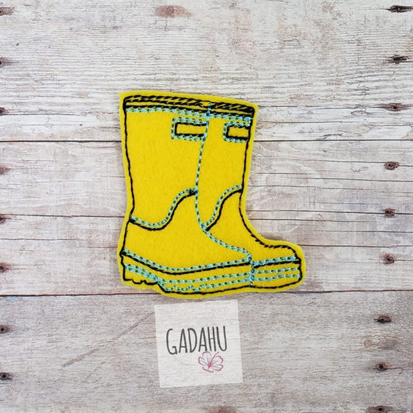 Rain Boots feltie ITH Embroidery design file