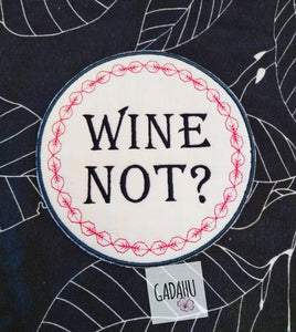 "Wine Not" Coaster ITH Machine Embroidery design file