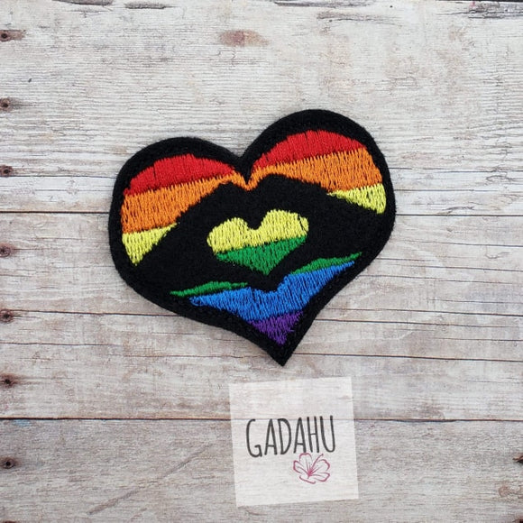 LGBT+ Heart Pride feltie ITH Embroidery design file