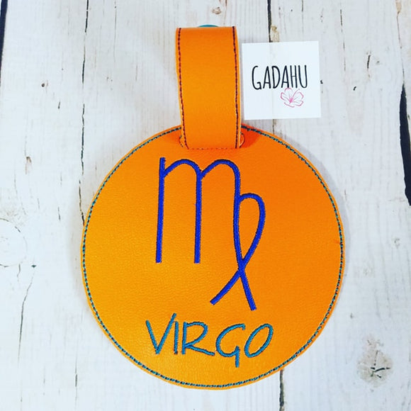 Virgo Zodiac Sign Luggage Tag ITH Embroidery design