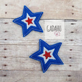 Star 4th of July feltie ITH Embroidery design file