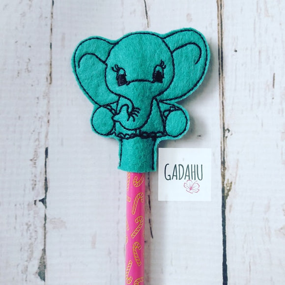 Cute Elephant Pencil Topper ITH Embroidery design