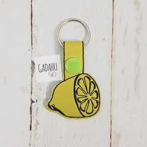 Lemon Snap tab Key Fob ITH Embroidery Design file