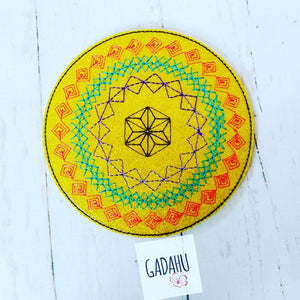 Colorful Coaster ITH Machine Embroidery design file