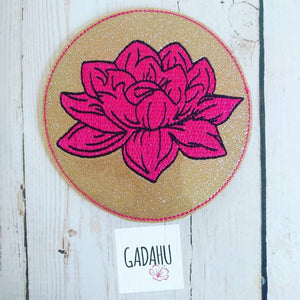 Lotus Flower Coaster ITH Machine Embroidery design file