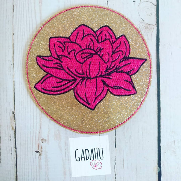 Lotus Flower Coaster ITH Machine Embroidery design file