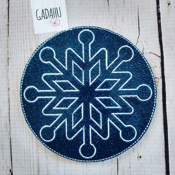 Snowflake Coaster ITH Machine Embroidery design file