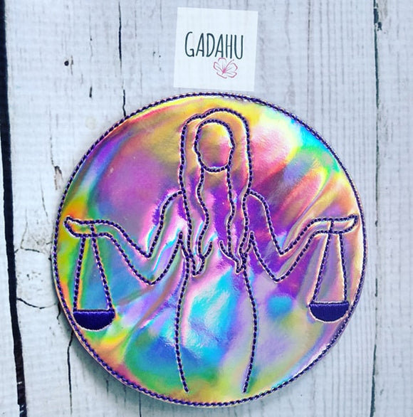 Libra Girl Coaster ITH Machine Embroidery design file