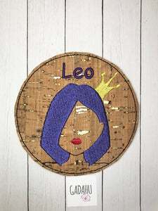 Leo Girl Coaster ITH Machine Embroidery design file