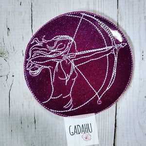 Sagittarius Girl Coaster ITH Machine Embroidery design file