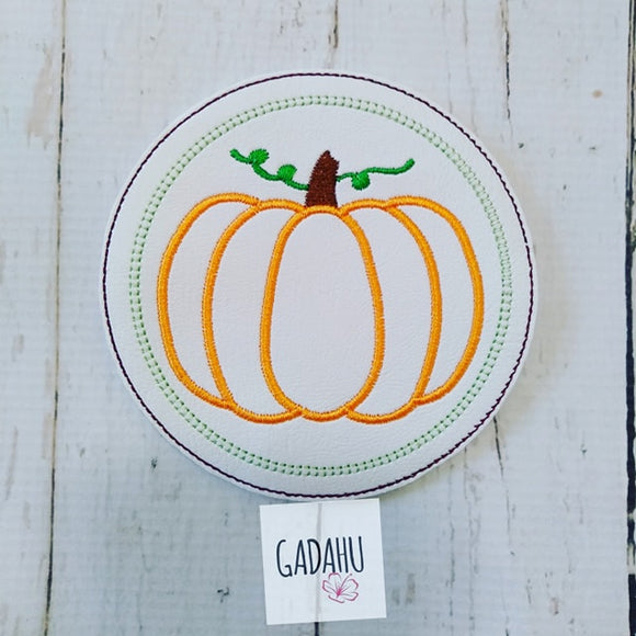 Cute Pumpkin Coaster ITH Machine Embroidery design file