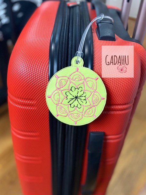 Mandala Flower Luggage Tag ITH Embroidery design