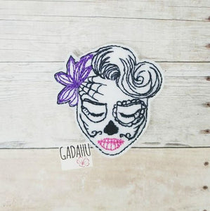 Sugar Skull Girl feltie ITH Embroidery design file