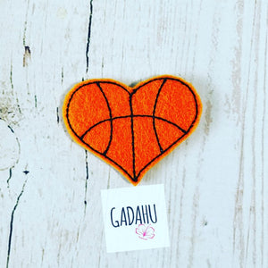 Basketball Heart feltie ITH Embroidery design file