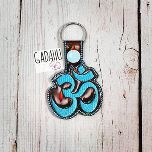 OM Symbol Snap tab Key Fob ITH Embroidery Design file