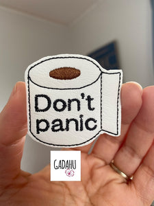 Toilet "Don't panic" feltie ITH Embroidery design file