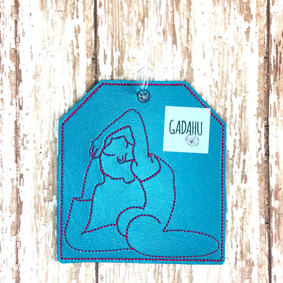 Yoga Girl Luggage Tag ITH Embroidery design