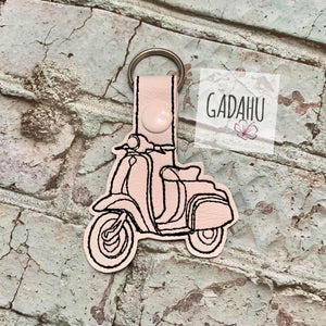 Vespa Snap tab Key Fob ITH Embroidery Design file