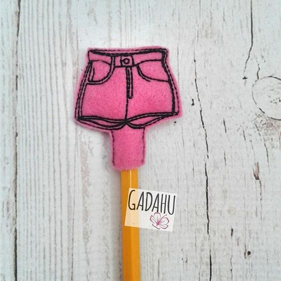 Shorts Pencil Topper ITH Embroidery design