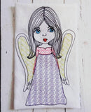 Christmas Girl Angel Blue Eyes Face Machine Embroidery Design 5x7 6x8 Digital file