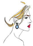 Elegant Woman with earring Machine embroidery design. Digital file. 5x7/6x10