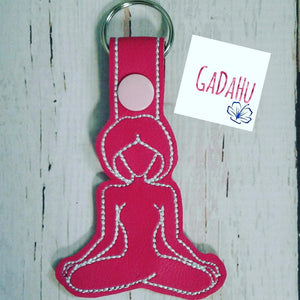 Yoga Girl Fob Snap Tab Embroidery Design