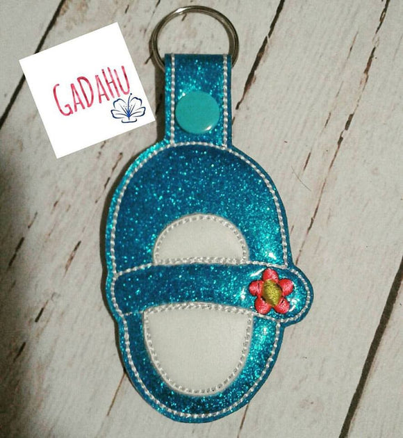 Baby Girl Shoe Fob Snap Tab Embroidery Design 4X4 size