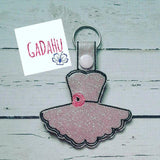 Dress Key Fob Snap Tab Embroidery Design 4X4 size