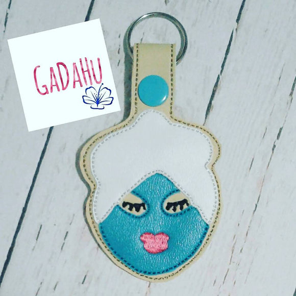 Spa Girl Key Fob Snap Tab Embroidery Design