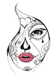 Sugar Skull Girl/Woman Machine Embroidery Design Digital file. 5x7/6x8/8x10 Sizes